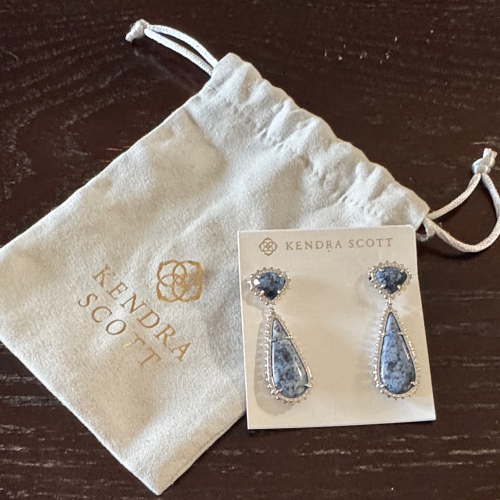 Kendra Scott Blue and Silver Earrings